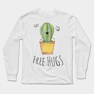 Cute Cactus Free Hugs T-Shirt Long Sleeve T-Shirt